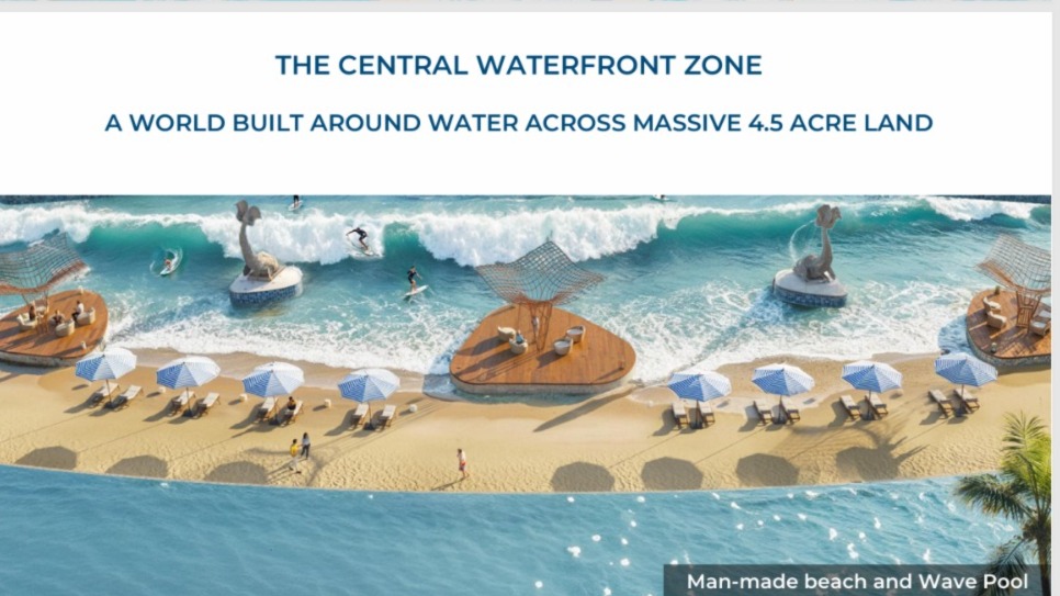 Luxury beachside lounge decks and waterfront promenades in South Nagpur.