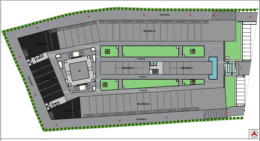 First floor layout plan and commercial shop blueprint configuration at High Street Apollo Indore