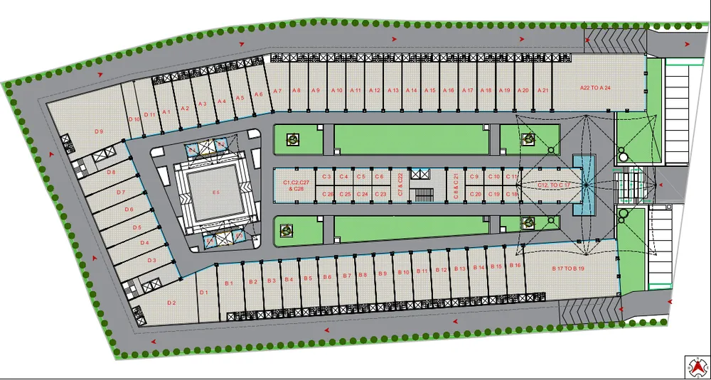 Official commercial shop layout floor plan and site map scheme for Apollo High Street Niranjanpur