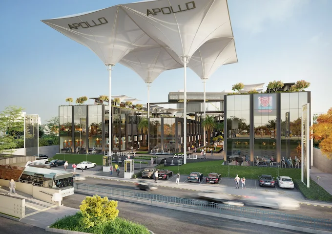 Open air rooftop food court and premium fine dining restaurant terrace deck space at High Street Apollo Indore