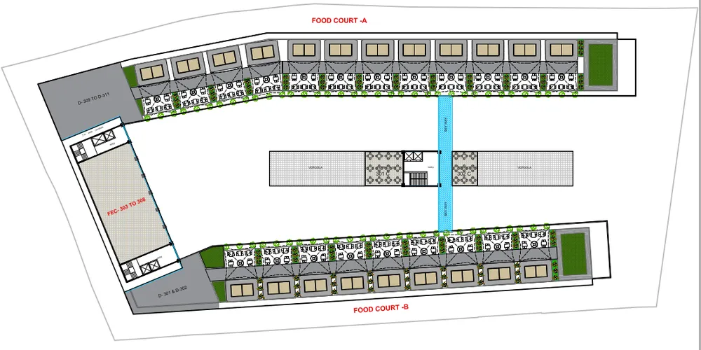 open terrace restaurant layout plan at Apollo High Street Niranjanpur Indore