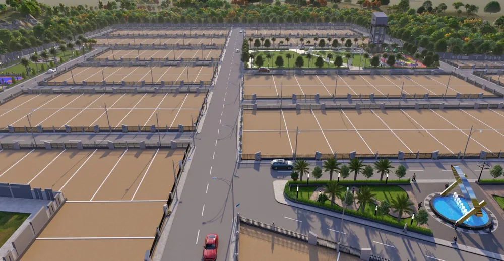 Premium internal blacktop wide sector roads and electrification setup inside Emerald Gateway township