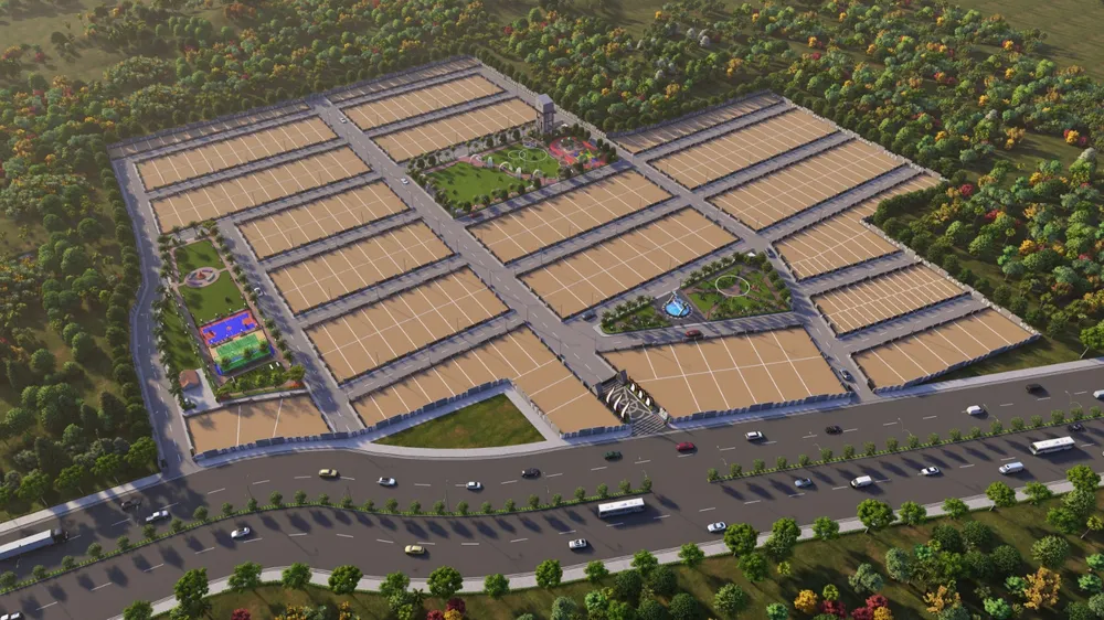 Color-coded plot area dimension chart listing sizes from 900 sqft to 1800 sqft at Emerald Gateway