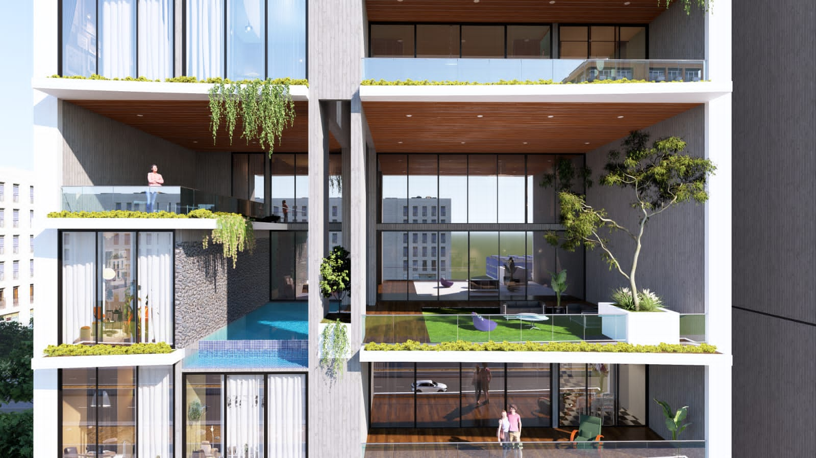 Panoramic 3 Balcony View from 5 BHK Duplex at Paramount MV Opulence