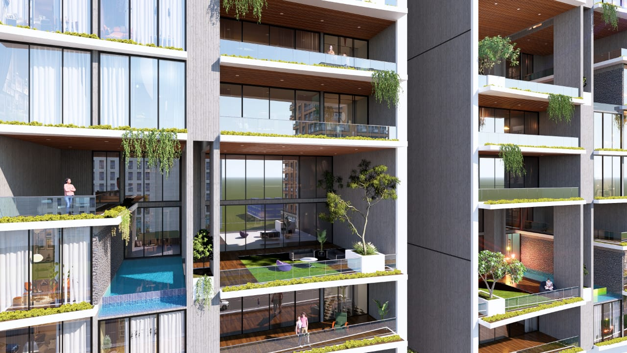 Panoramic Balcony View from 5 BHK Singlex at Paramount MV Opulence